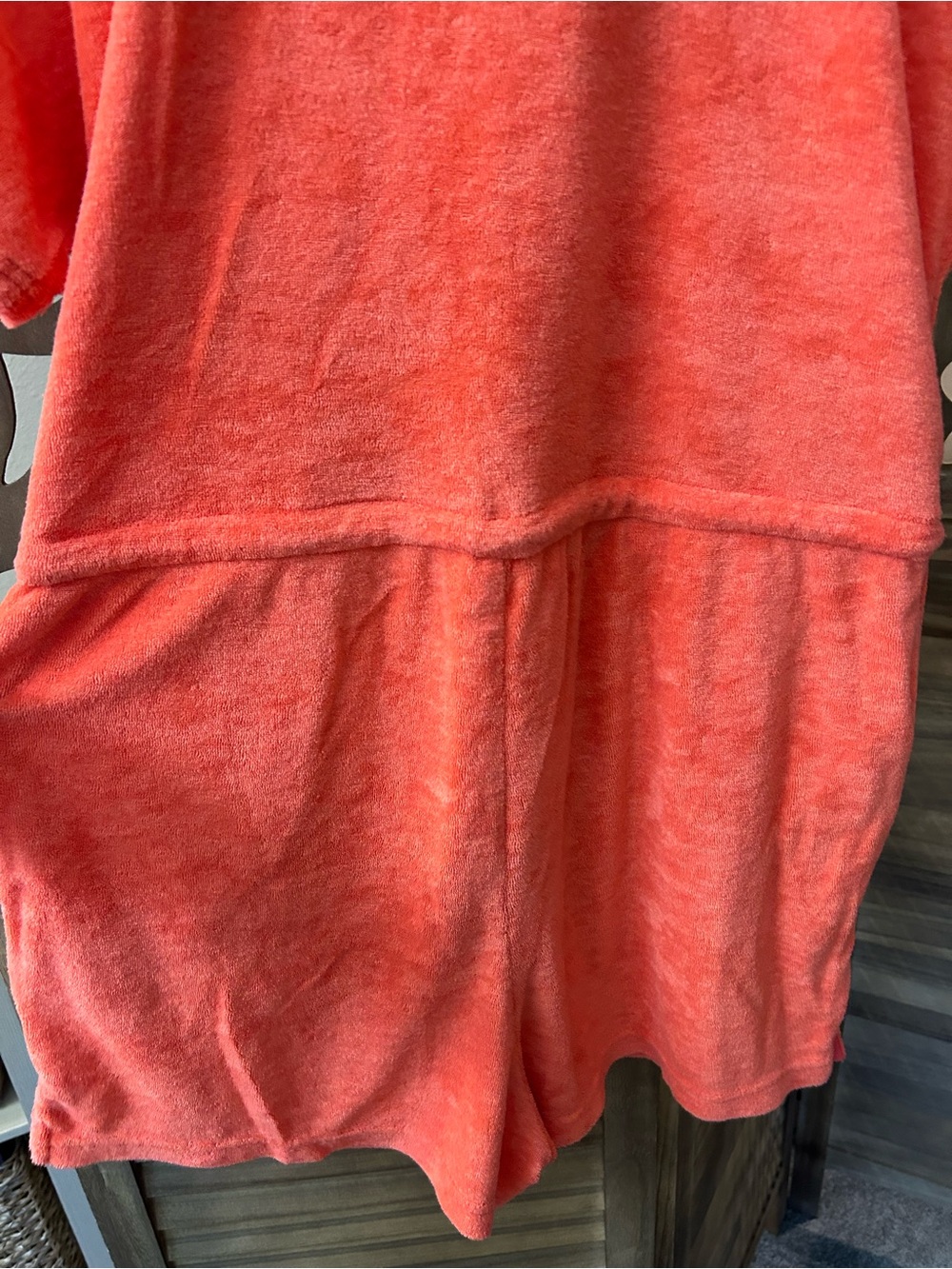 Marine layer Terry out zip up drawstring romper hot coral size M - Picture 7 of 9